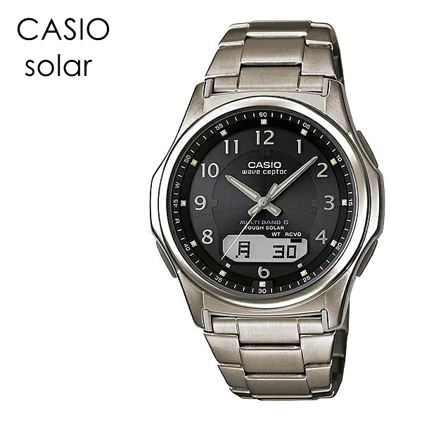 電波ソーラー 国内正規品 CASIO カシオ 腕時計 手表 メンズ 時計 WAVE CEPTOR チタン アナログ デジタル アナデジ シンプル 防水 安心 海外旅行 軽い 使いやすい 成人 卒業 入学
