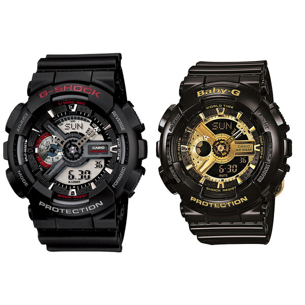 CASIO カシオ G-SHOCK&times;BABY-G Gショック&times;ベビーG 腕時計 手表 ペアウォッチ タフネス 多機能 アナデジ ブラック 海外モデル GA-110-1ABA-110-1A 誕生日プレゼント 成人 卒業 入学｜ブランド腕時計 nopple