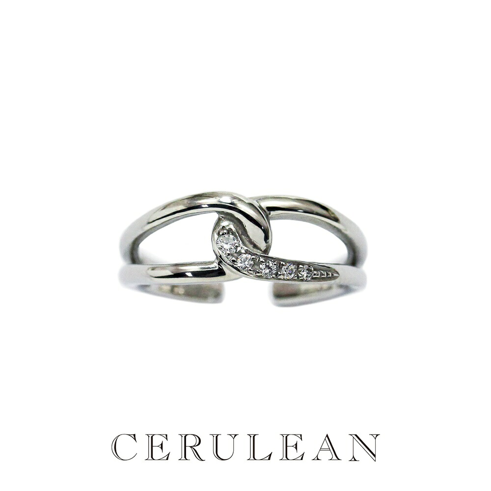 CERULEAN セルリアン カフリング レディース 天然ダイヤモンド 0.04ct イヤーカフ 指輪 2WAY サージカルステンレス 金属アレルギー対応 シルバー 正規品 誕生日 彼女 妻 結婚記念日 ギフト 成人 卒業 入学