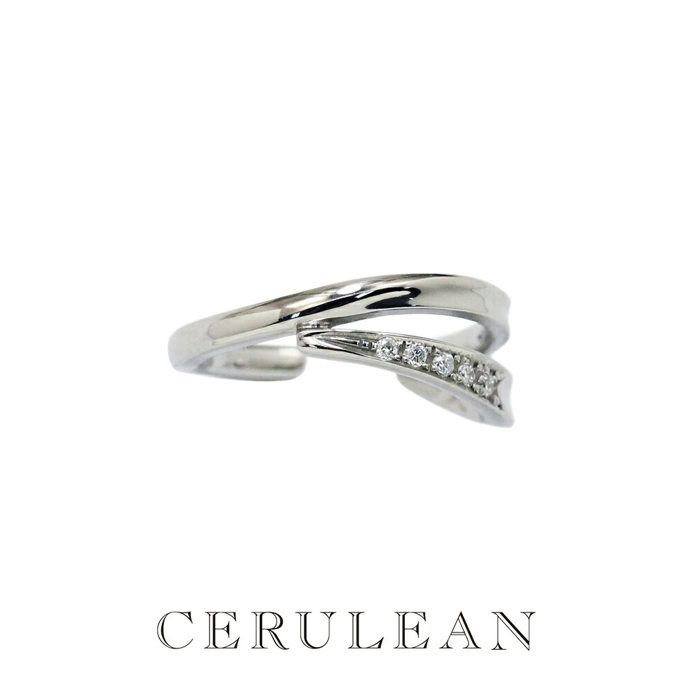 CERULEAN セルリアン カフリング レディース 天然ダイヤモンド 0.04ct イヤーカフ 指輪 2WAY サージカルステンレス 金属アレルギー対応 シルバー 正規品 誕生日 彼女 妻 結婚記念日 ギフト 成人 卒業 入学