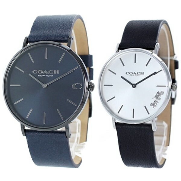 最大11 000円off コーチ 腕時計 ペアウォッチ メンズ レディース 思い出 記念日 プレゼント ペアギフト カップル 友人 親孝行 両親 結婚記念日 パートナー ネイビー ブラック レザー Bla Org Bw