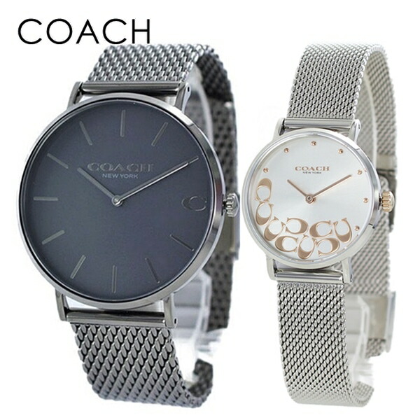 カップル 記念日 プレゼント ペアウォッチ コーチ ブレスレット 腕時辰儀 オシャレ ペアギフト メンズ レディース 時計 シンプル ガンメタル シルバー メッシュ ステンレス Angliaacademy Com