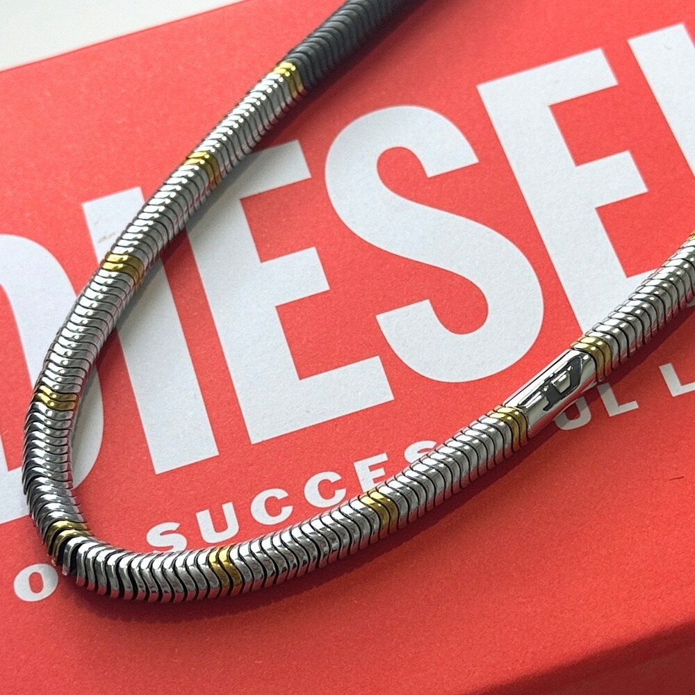 DIESEL ディーゼル ネックレス メンズ チェーン ステンレス ブラック シルバー モダン スプリングデザイン おしゃれ かっこいい ブランド アクセサリー 誕生日 記念日 ギフト DX1575931 成人 卒業 入学｜ブランド腕時計 nopple