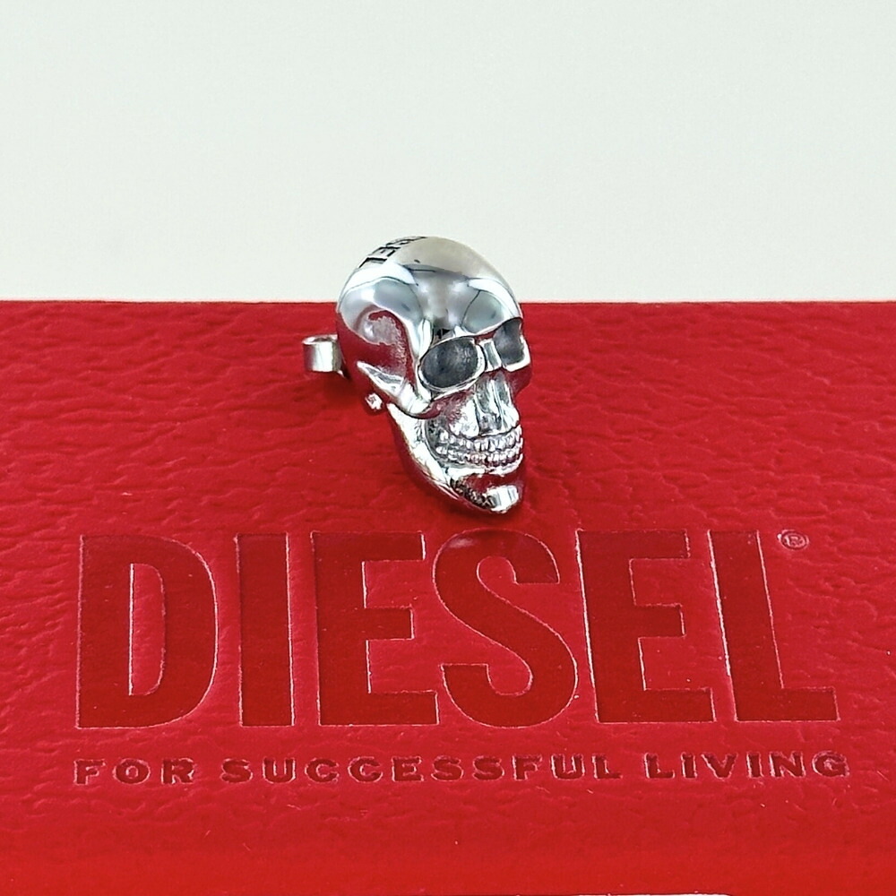 ディーゼル DIESEL ピアス スカルモチーフ 片耳 片耳ピアス 髑髏 ドクロ ステンレス シングル スタッドピアス シルバー ユニセックス アクセサリー ギフト DX1580040 成人 卒業 入学