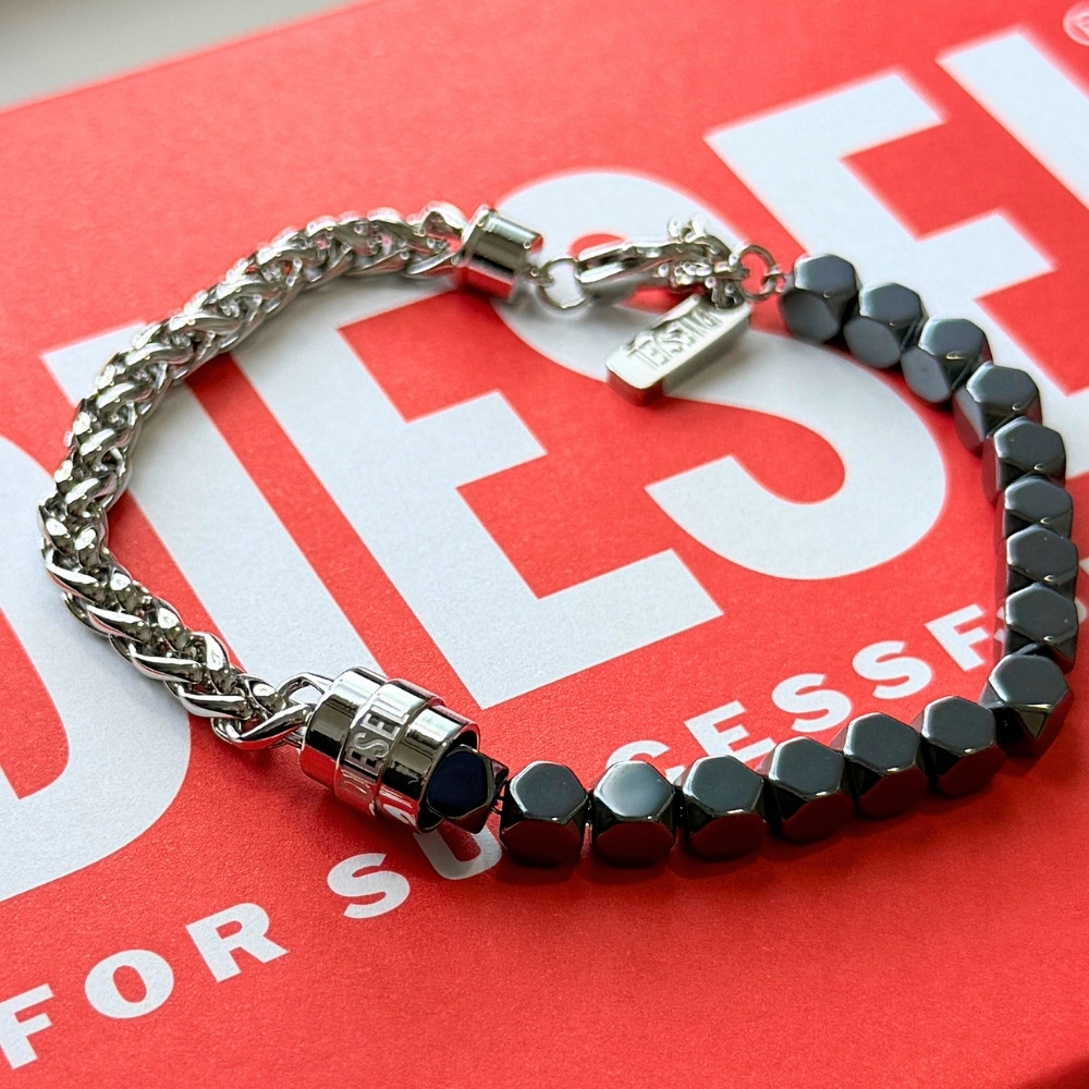 ディーゼル 腕輪 メンズ レディース 黒いこと しろがね色 二人組 ステンレス鋼 DIESEL 今めかしい 表どおり系 ユニ一発やる 差し上げ物 差し上げ物 彼 意中の女 DX1647931 成年者 卒 はいり込む
