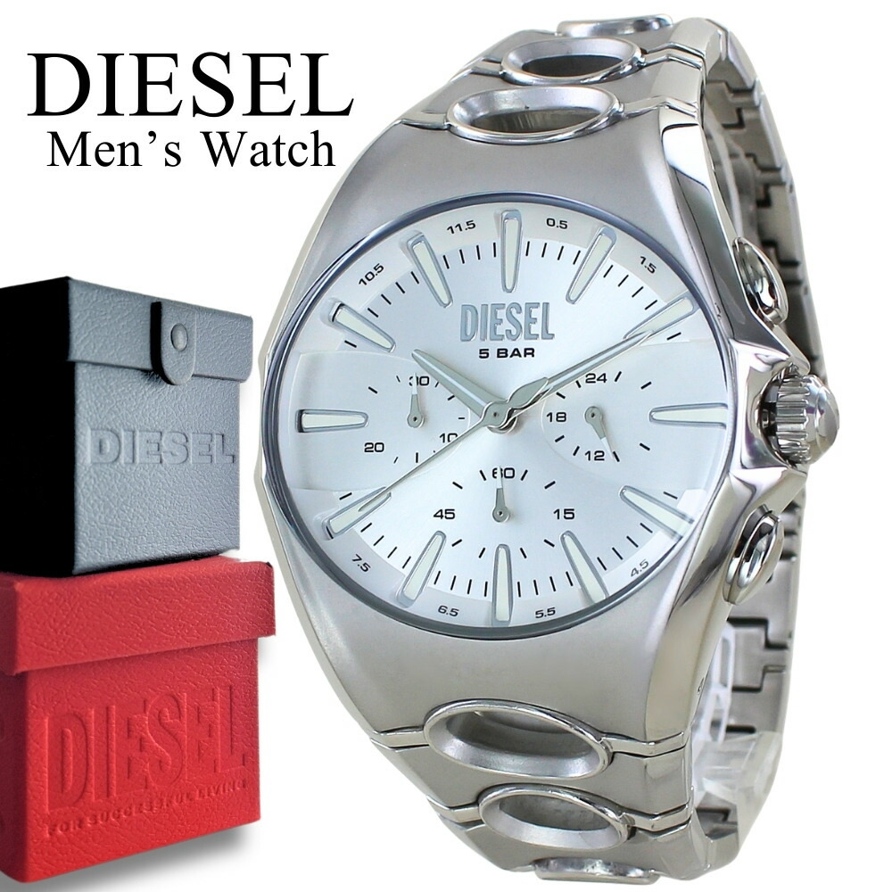 DIESEL ディーゼル 腕時計 メンズ おしゃれ クロノグラフ シルバー 個性派 48mm ブランドウォッチ プレゼント ギフト 男性 友達 旦那 彼氏 誕生日 DZ4694 成人 卒業 入学