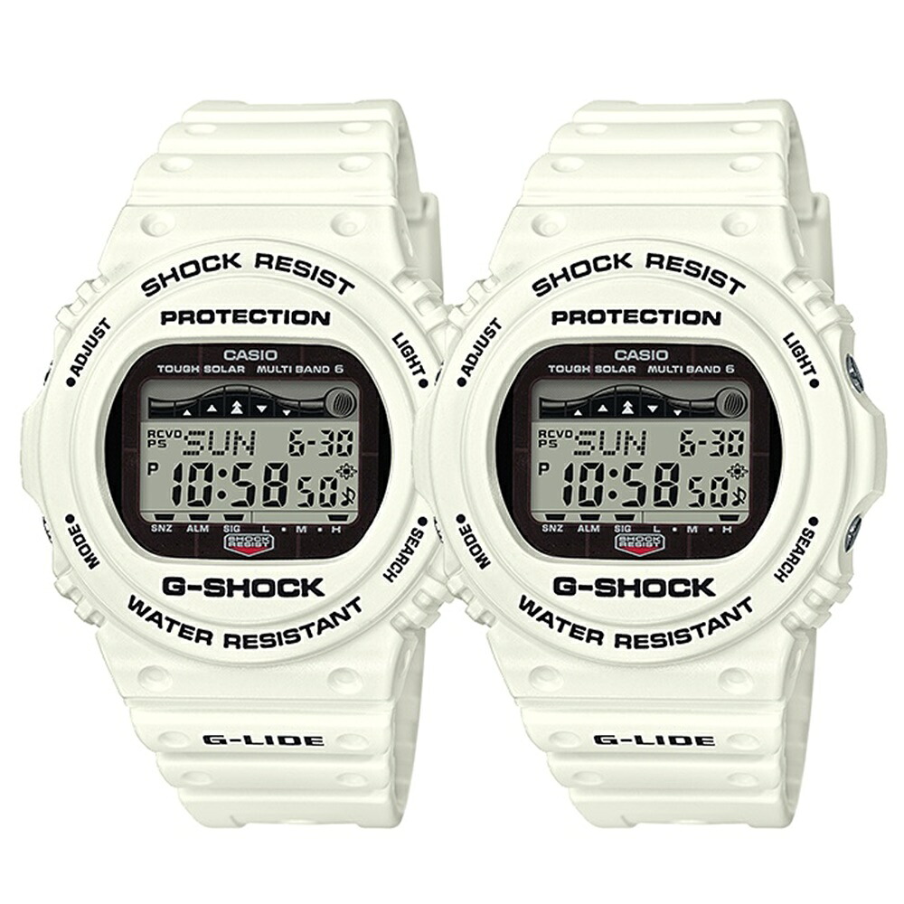 国内正規品 カシオ ペアウォッチ シェア 腕時計 手表 Gショック G-SHOCK ジーショック G-LIDE ジーライド 電波ソーラー デジタル 白 ホワイト GWX-5700CS-7JFGWX-5700CS-7JF 男女 カップル ペアセット 誕生日 ギフト お洒落 成人 卒業 入学|ブランド腕時計 nopple