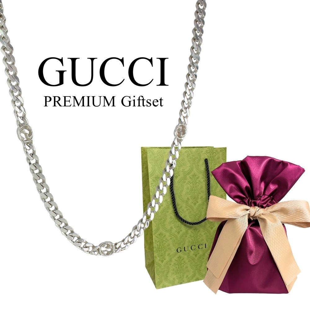 ラッピング済 ギフトセット グッチ ネックレス インターロッキングG シルバー925 ペンダント GUCCI レディース メンズ ユニセックス アクセサリー ブランド プレゼント ギフト 記念日 誕生日 843630 成人 卒業 入学