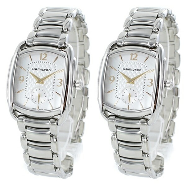 楽天市場 クリスマスプレゼント ハミルトン ペアウォッチ 贈り物 喜ばれる ペア 結婚祝い 結婚記念日 夫婦 腕時計 バグリー メンズ レディース シルバー ブレスレット 時計 ブランド腕時計 Nopple
