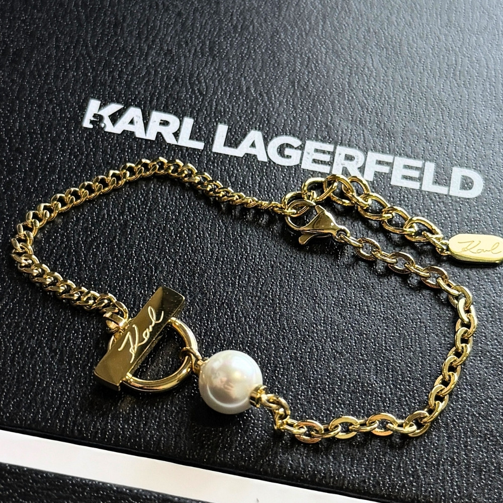 KARL LAGERFELD 正規品 ブレスレット パール チェーン ゴールド ジュエリー レディース カールラガーフェルド アクセサリー ギフト プレゼント 誕生日 記念日 成人 卒業 入学 9,900円