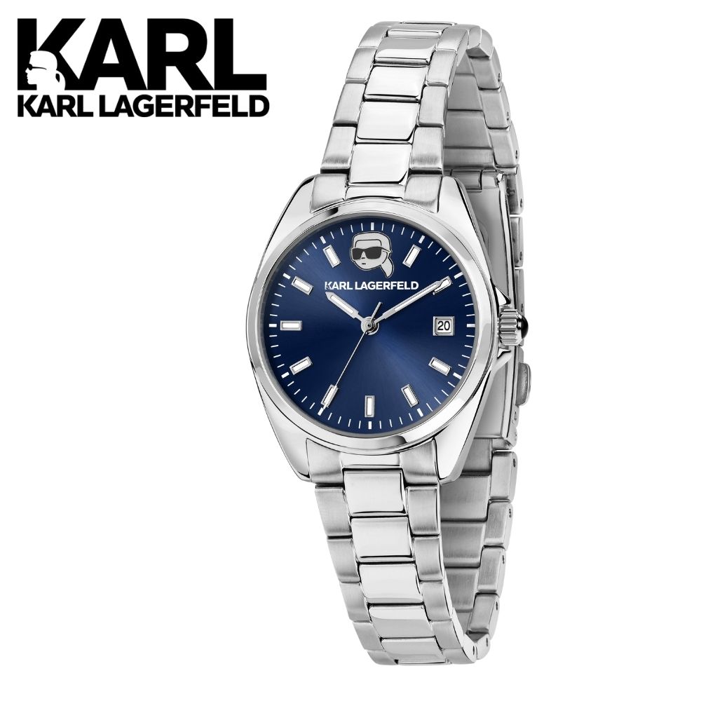 正規品 日本限定モデル KARL LAGERFELD 腕時計 レディース ブルー文字盤 シルバー 時計 ブレスレット カールラガーフェルド ウォッチ 誕生日 記念日 ギフト プレゼント 成人 卒業 入学