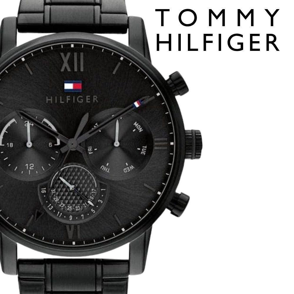 トミーヒルフィガー 腕時計 メンズ 44mm ブラック メタルベルト マルチファンクション 日付表示 50m防水 TOMMY HILFIGER 男性 彼氏 夫 プレゼント ギフト 1791879 成人 卒業 入学｜ブランド腕時計 nopple