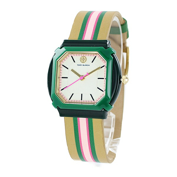 美しい プレゼント 女の子 女性 誕生日 ギフト 友達 後輩 先輩 レザー レトロガール ストライプ ベージュ グリーン トリーバーチ 腕時計 オシャレ 母親 母の日 姪っ子 娘 記念日 就職祝い Tbw5105 Quickglobalsolution Com