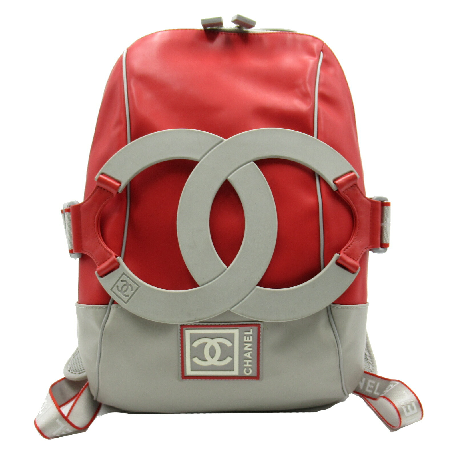 楽天市場 シャネル Chanel スポーツライン デカココマーク Cc リュックサック バックパック リュックサック バックパック バッグ ナイロン メンズ レディース レッド系 グレー系 中古 Brandoff Tokyo