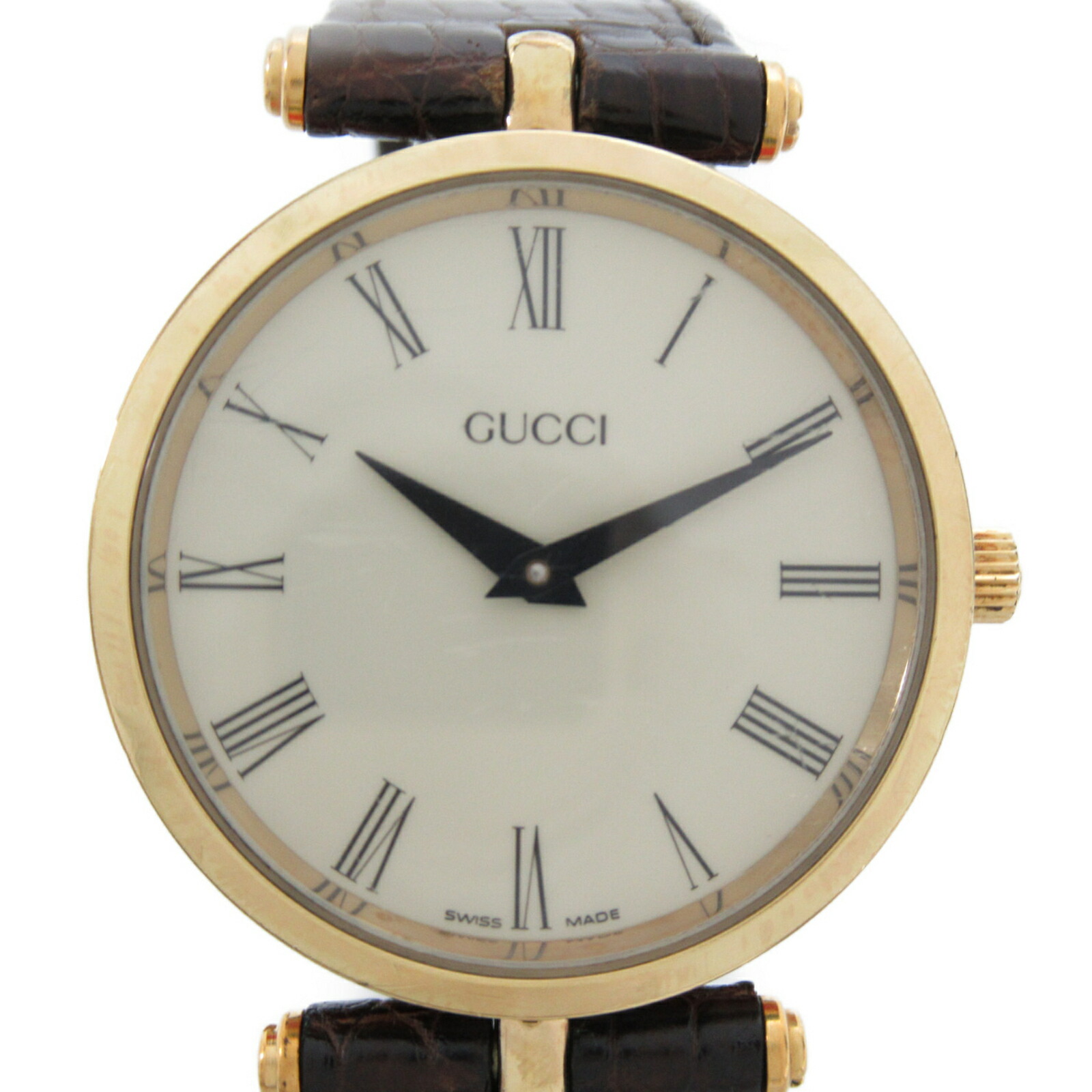 グッチ Gucci 腕時計 腕時計 時計 ステンレススチール レザーベルト ボーイズ アイボリー系 アイボリー 中古 Ice Org Br