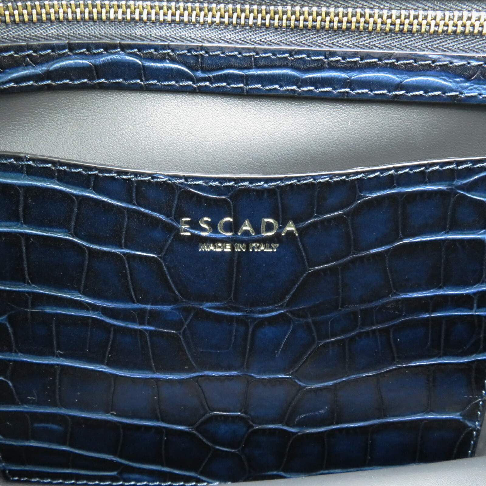 エスカーダ Escada ハンドバック ハンドカバン バッグ 型圧しレザー レディース ブルー編成 ブルー 中古 Residenza Latorre Com