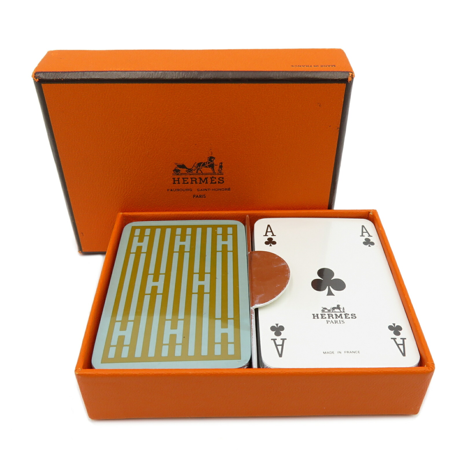 エルメス Hermes Hロゴ ミニ トランプ その他小物 アクセサリー その他 ペーパー メンズ レディース ブルー系 ブルー ブラウン ブルー グリーン 中古 Thetechbulletin Com