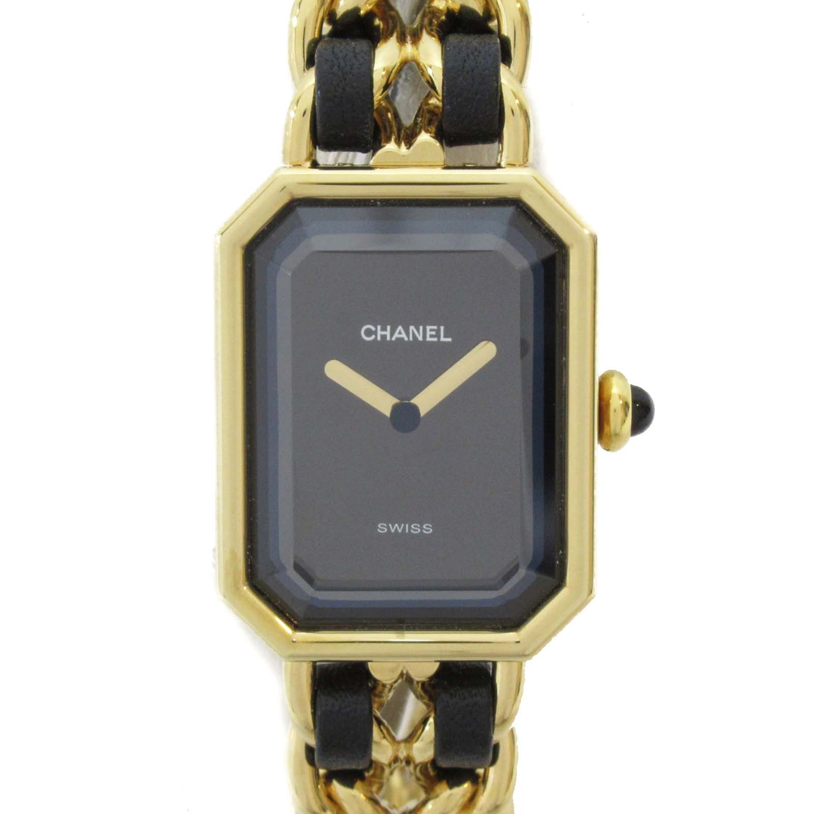 50 Off シャネル Chanel プルミエール 腕時計 時計 Gp ゴールドメッキ レザーベルト レディース ブラック系 H0001 中古 ブランド ブランド時計 ブランド腕時計 ウォッチ 最高級のスーパー Kanematsuusa Com