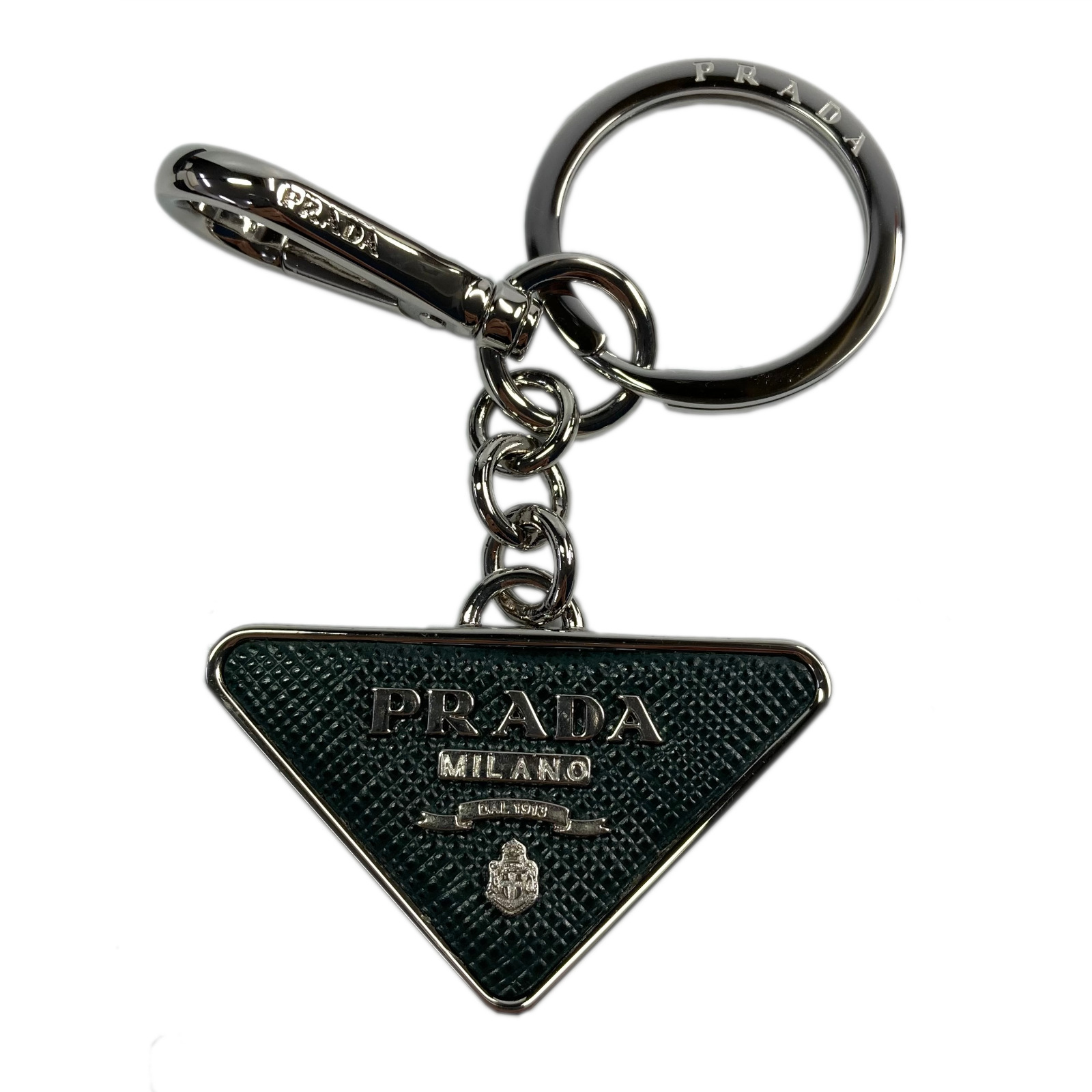 プラダ Prada キーホルダー アクセサリー レザー メンズ レディース グリーン系 スメラルド 2ppf077u ブランド ブランド雑貨 小物 雑貨 キーケース 早い者勝ち