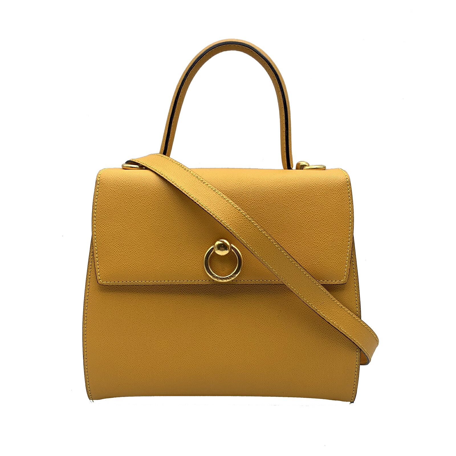 メーカー再生品 セリーヌ Celine 2wayショルダーバッグ バッグ カーフ 牛革 レディース イエロー系 ブランド ブランドバッグ バック 2way ショルダーバッグ ショルダー Fucoa Cl