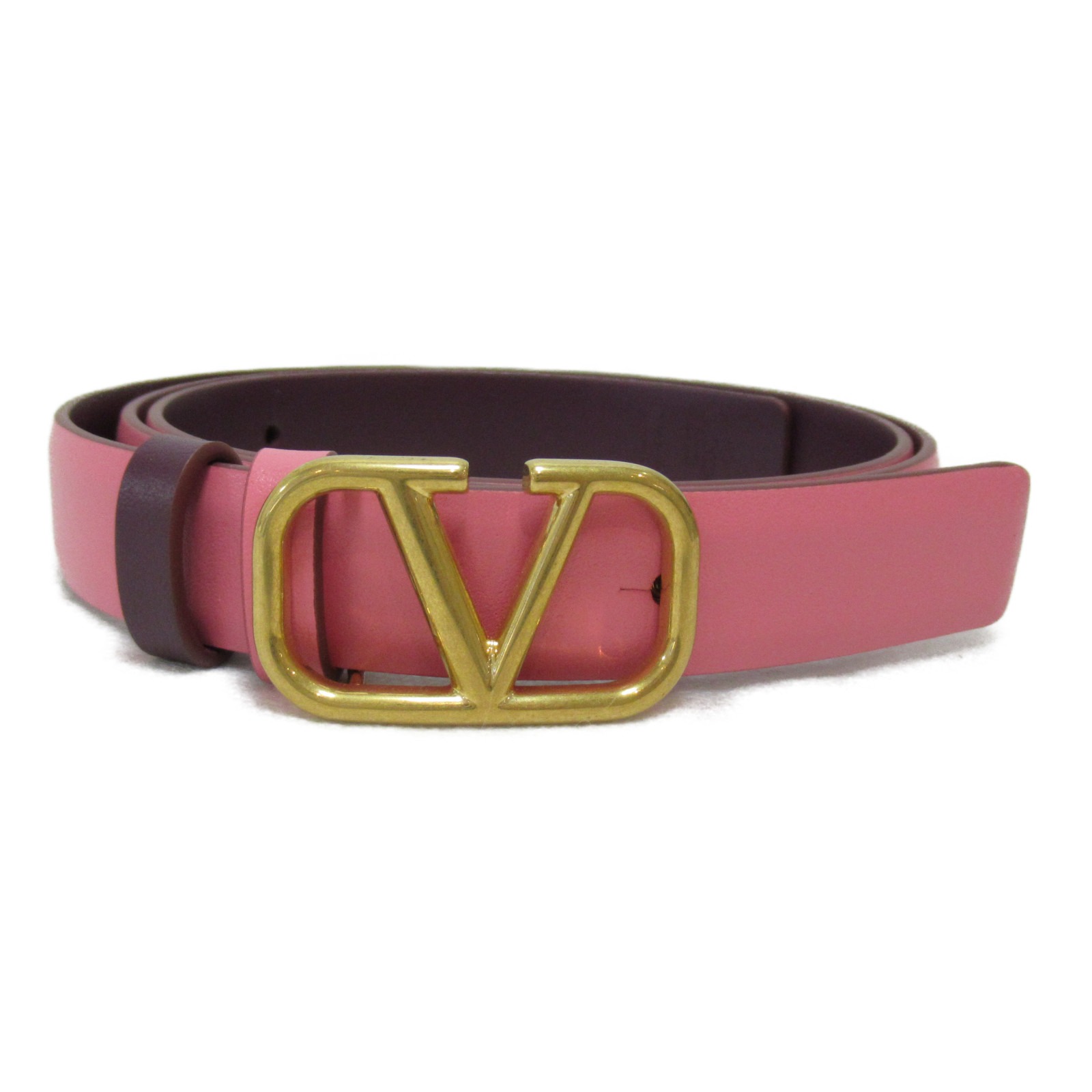 ヴァレンチノ Valentino Vロゴ シグネチャー リバーシブルベルト mm ベルト 衣料品 カーフ 牛革 レディース ピンク系