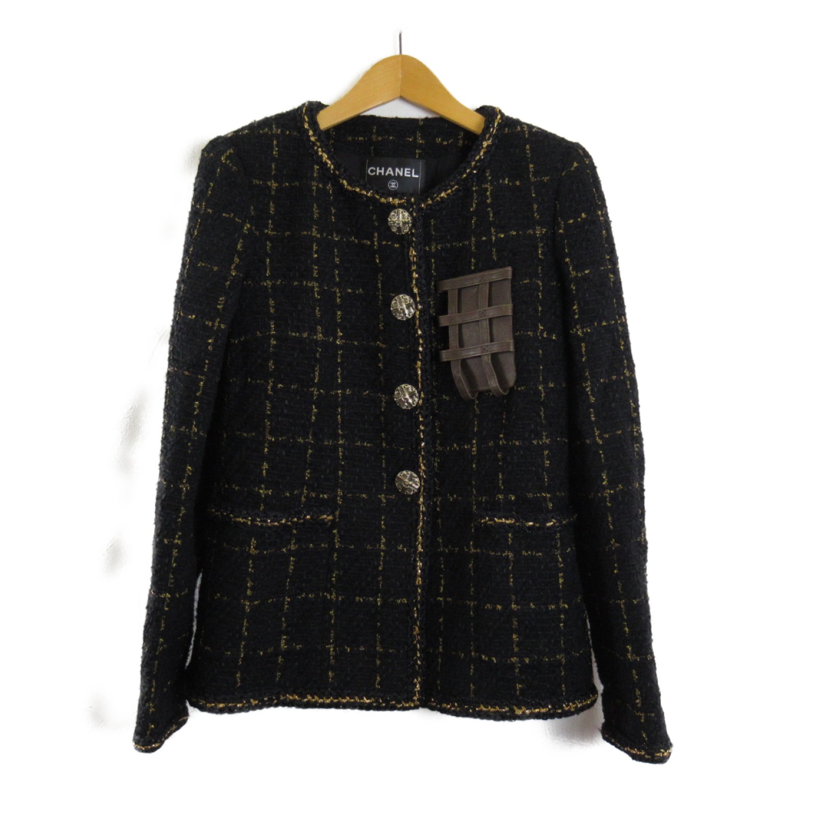 Chanel フード付き ダウンジャケット P57125 ブラック 38 (186664