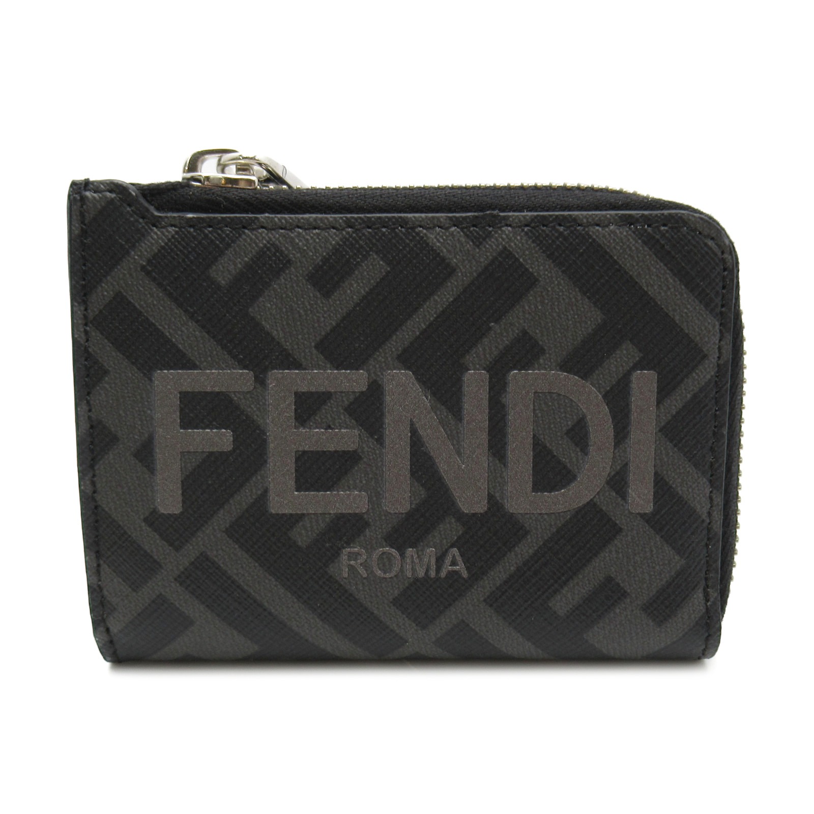 美品 フェンディ FENDI 二つ折札入れ 二つ折り財布 財布 レザー メンズ