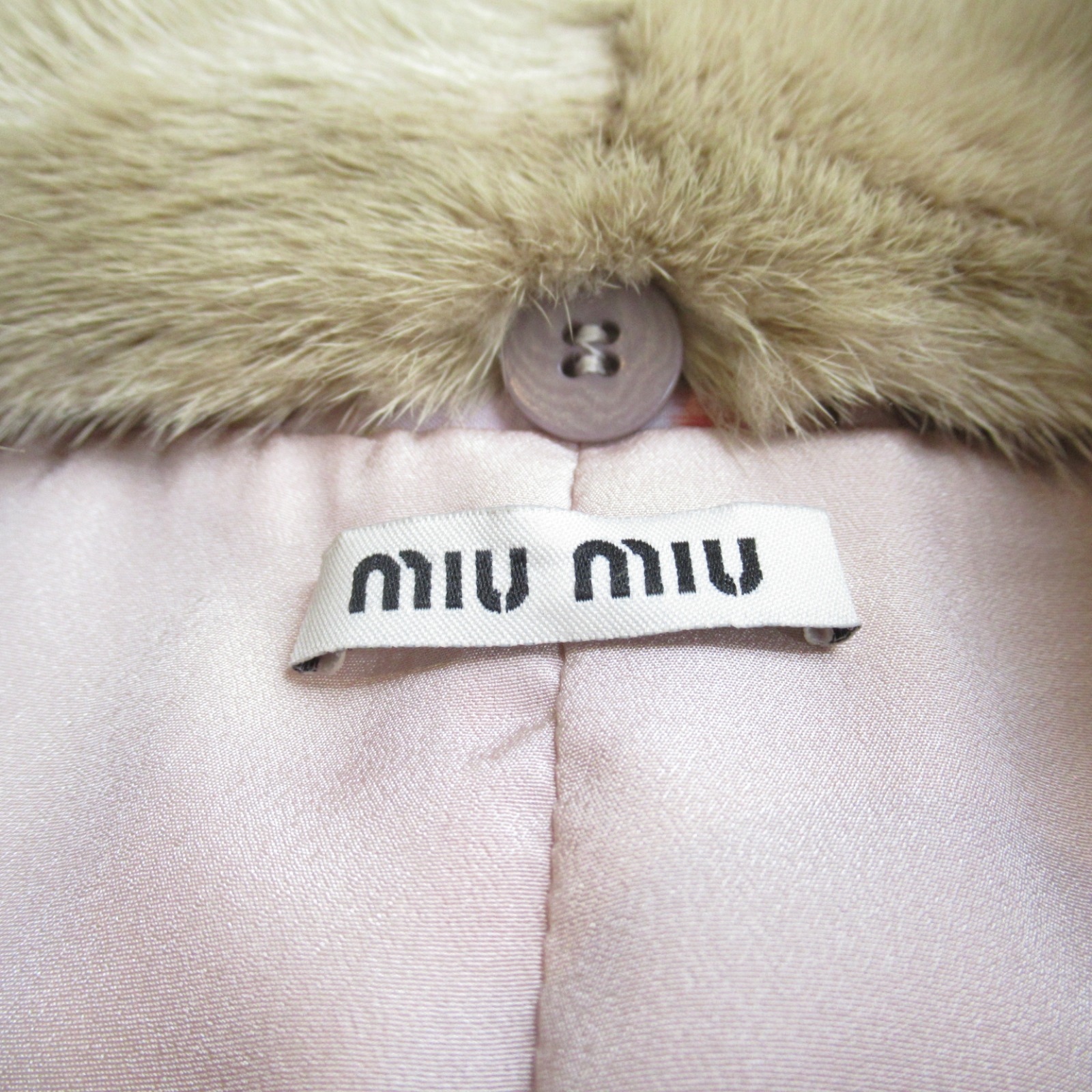 ミュウ Miu コートファー付き ポリエステル 衣料品 衣類 ピンク系