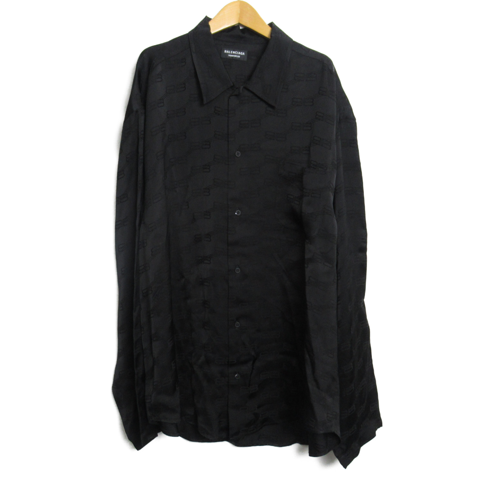 【楽天市場】バレンシアガ BALENCIAGA BBロゴシャツ 長袖シャツ 衣料品 トップス レーヨン メンズ ブラック系 681812 ...