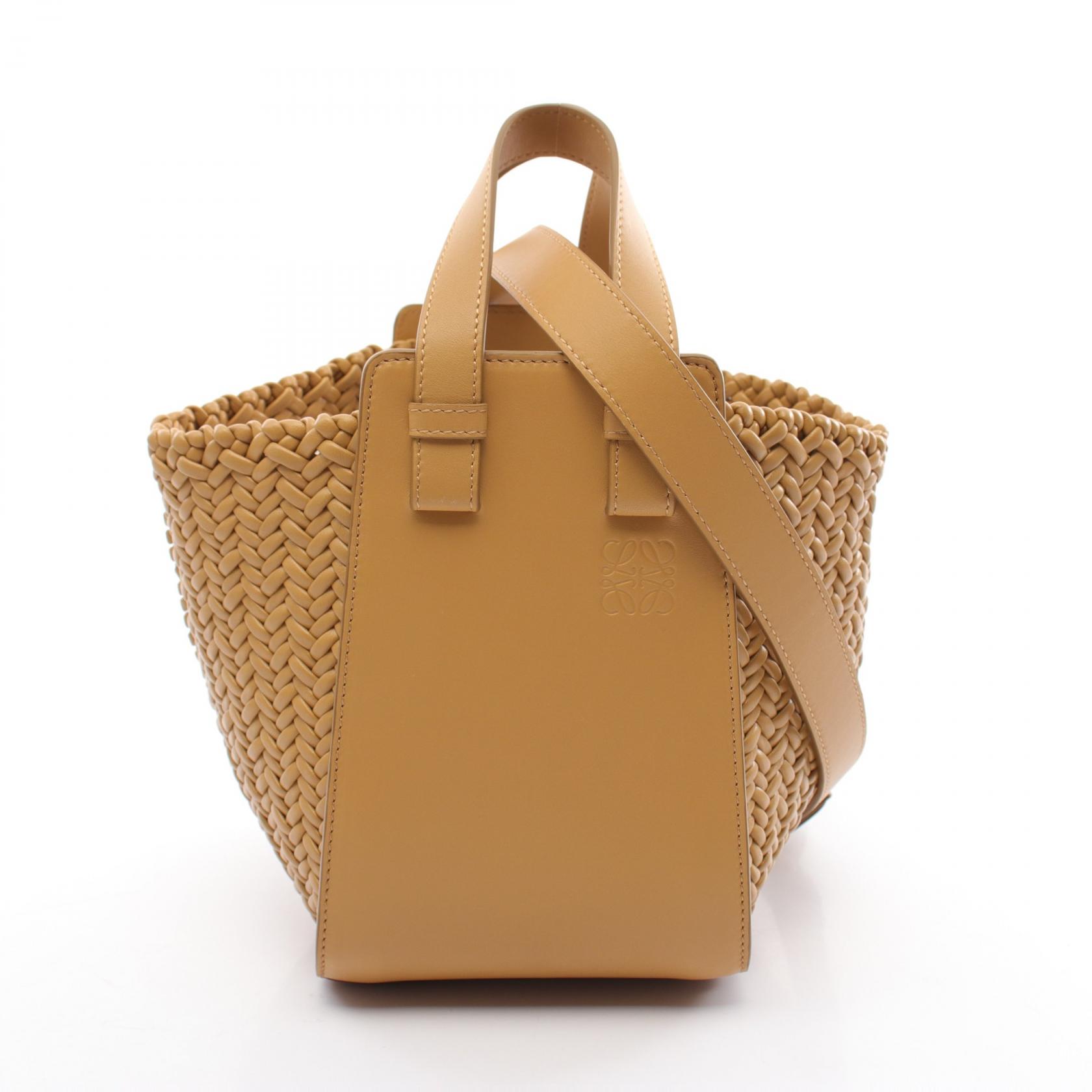 LOEWE ハンモックバッグ コンパクト Tan A538H13X10 ハンモックバッグ コンパクト（ラフィア&カーフ） ベージュ - LOEWE