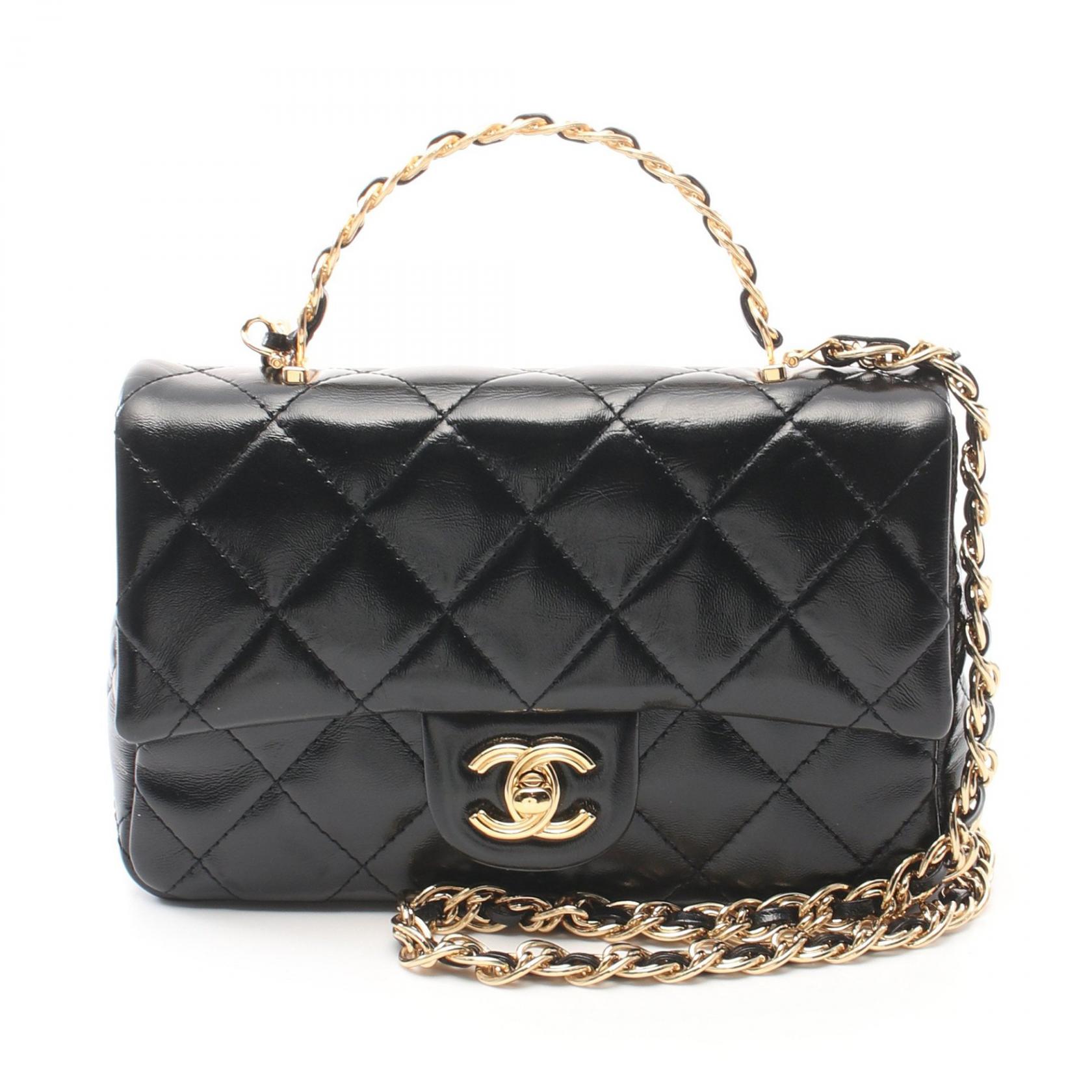 楽天市場】CHANEL シャネル トップハンドル ミニフラップバッグ