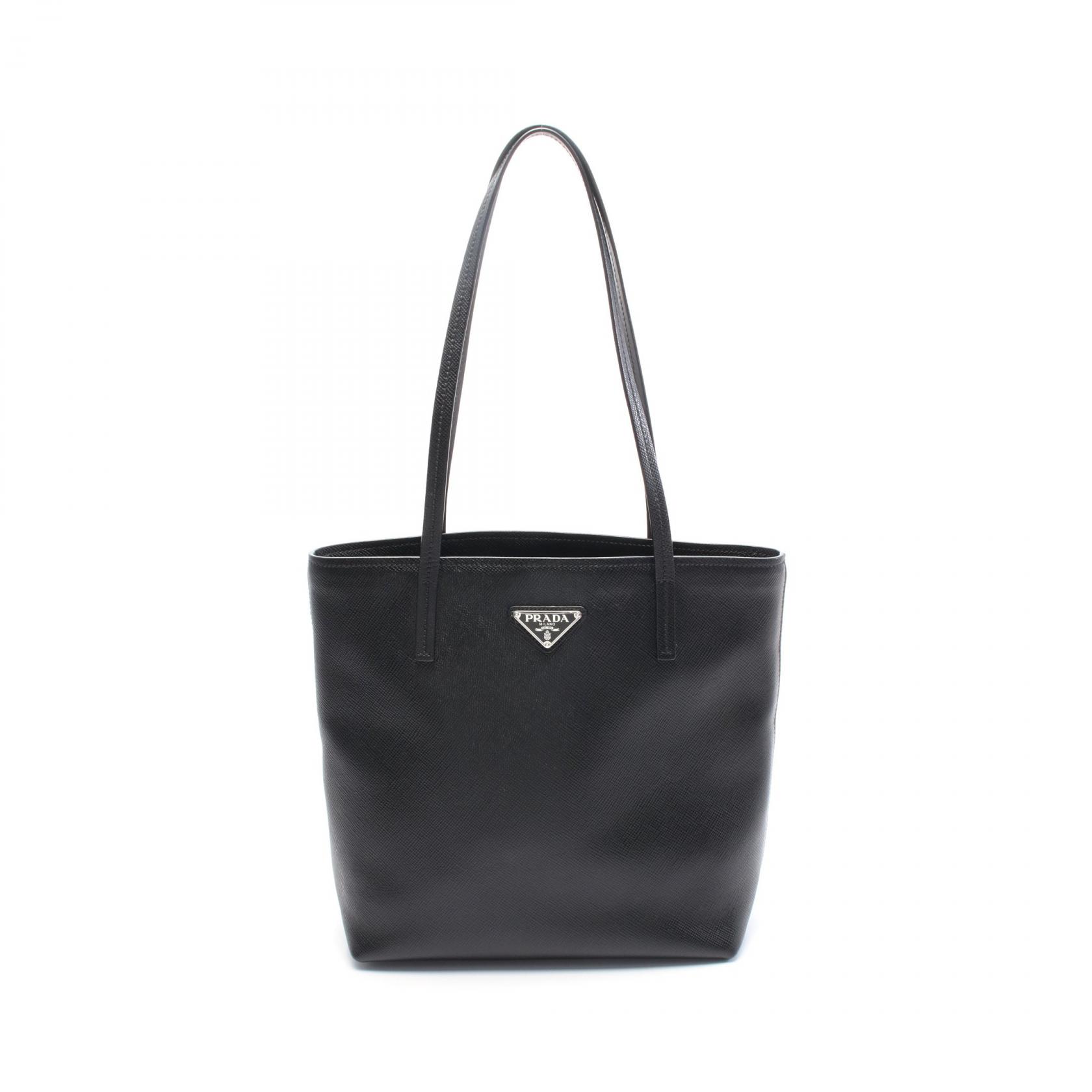 PRADA Leather tote bag レザートートバッグ ナッパレザー Prada ナッパレザー ショルダーバッグ | ブラック | FARFETCH JP