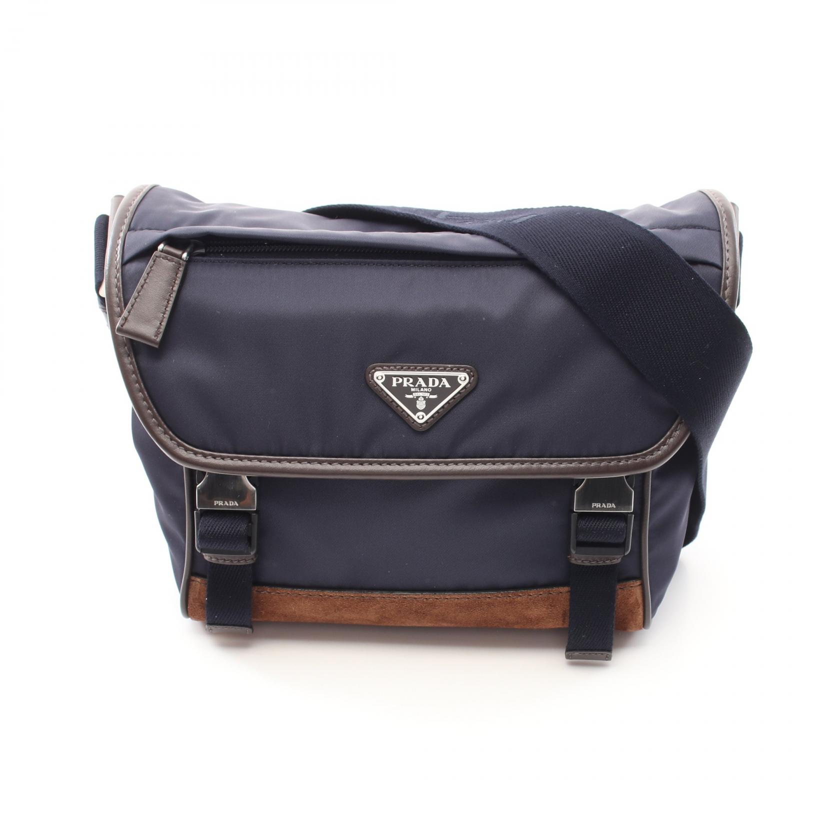 プラダ PRADA RE NYLON TESSUTO+SAFFIANO ショルダーバッグ バッグ ナイロン スウェード レザー メンズ ネイビー系 / ブラウン系 2ZH108384F0C1B 【新品】 楽天市場】プラダ PRADA RE NYLON TESSUTO+SAFFIANO ショルダーバッグ