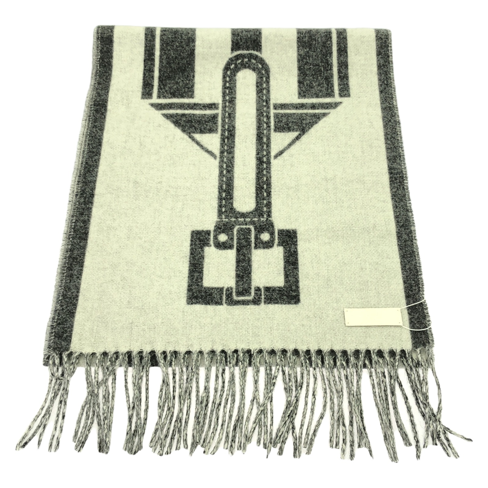 楽天市場】エルメス HERMES ダブルH カシミヤマフラー ブルーシアン