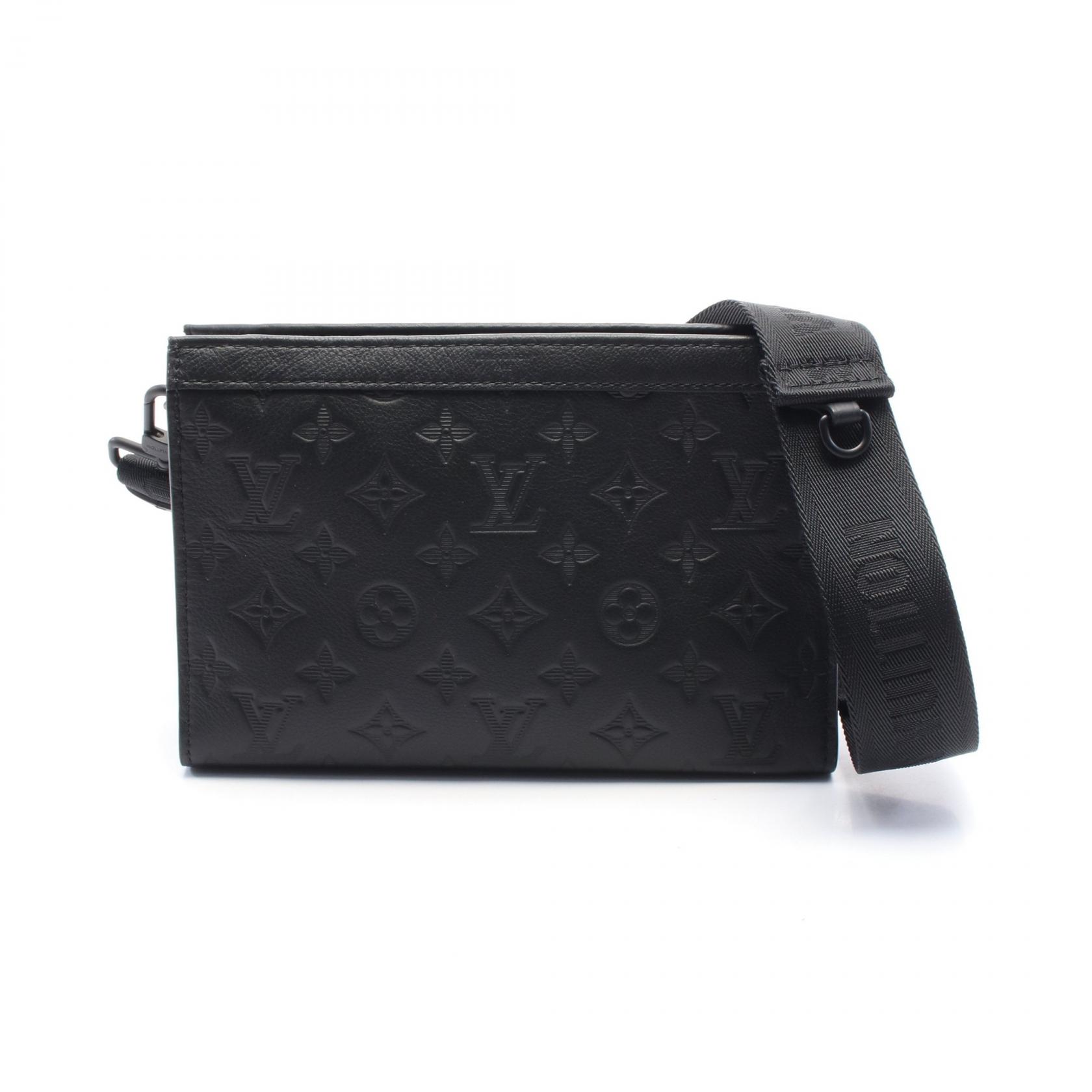 Louis Vuitton ブラックレザーキーホルダー LOUIS VUITTON レザー キーホルダー ブラック