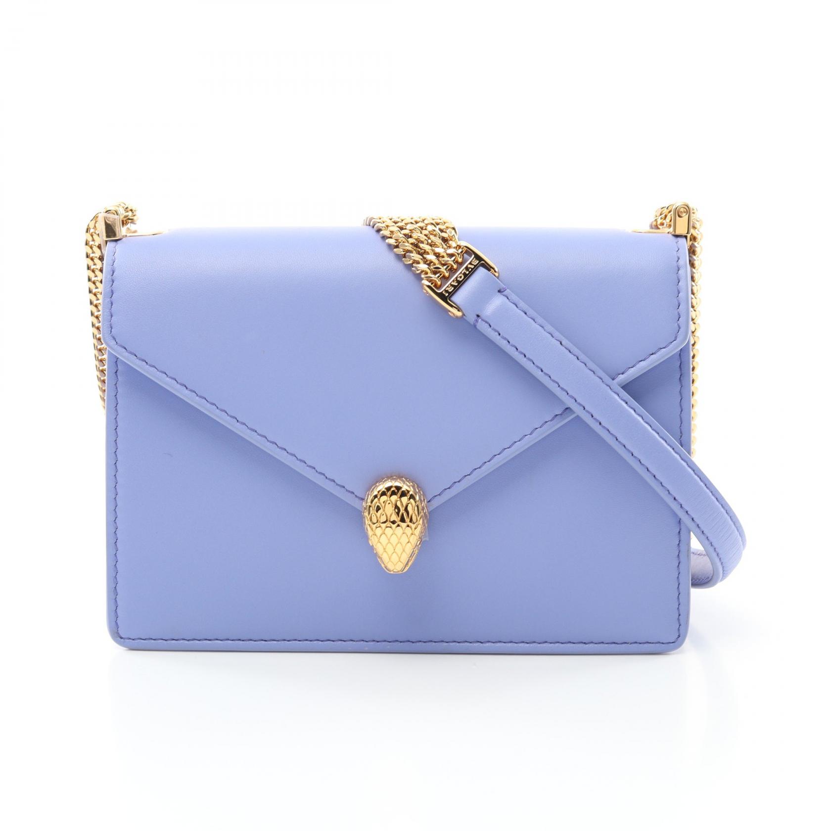 ≪5％OFFクーポン対象＆まとめ買い10%OFF≫ブルガリ BVLGARI セルペンティ フォーエバー ショルダーバッグ バッグ レザー レディース パープル系 【中古】