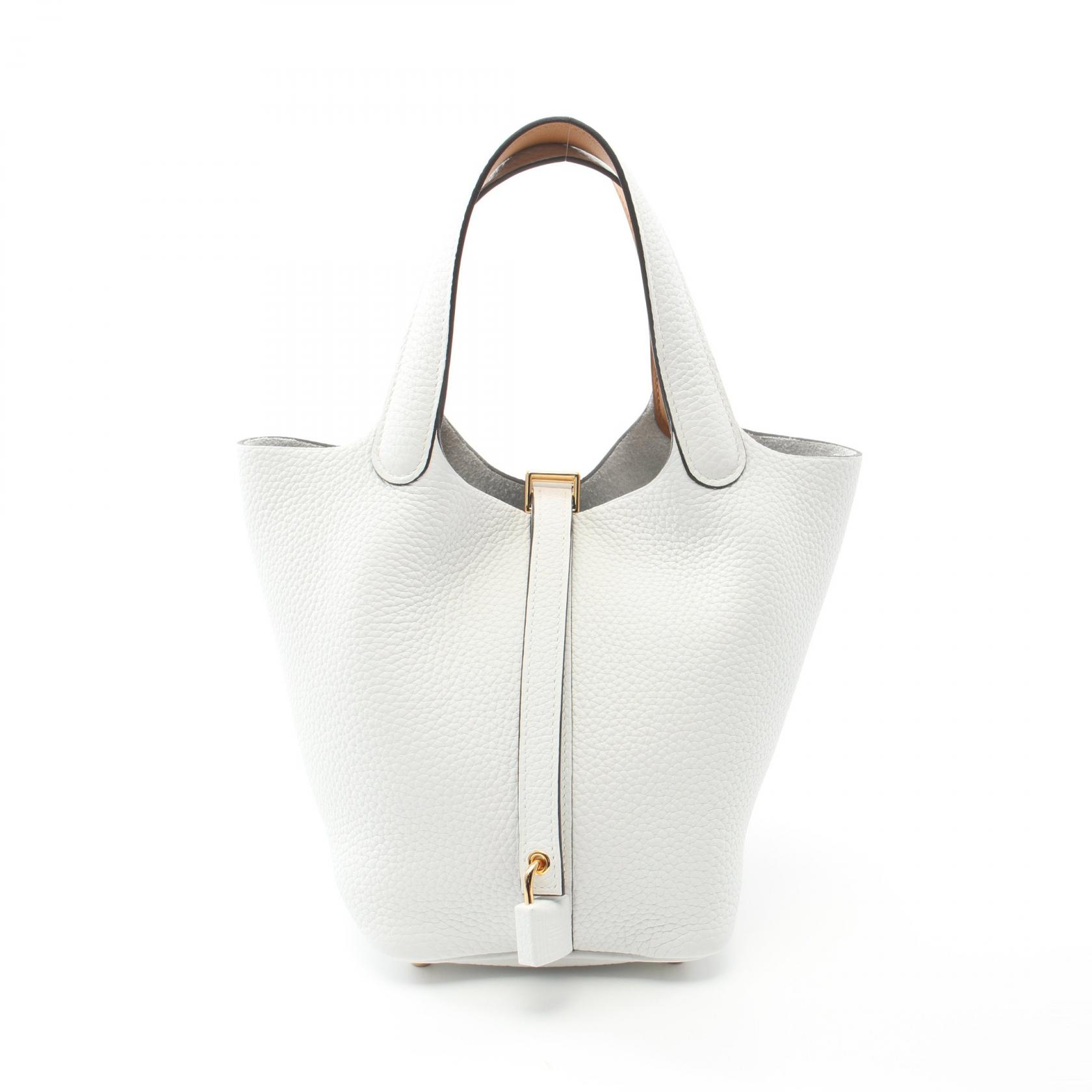 エルメス HERMES ピコタンロックPM エクラ ハンドバッグ バッグ レザー トリヨンクレマンス トリヨンクレマンス レディース ホワイト系 ニューホワイト セサミ 【中古】