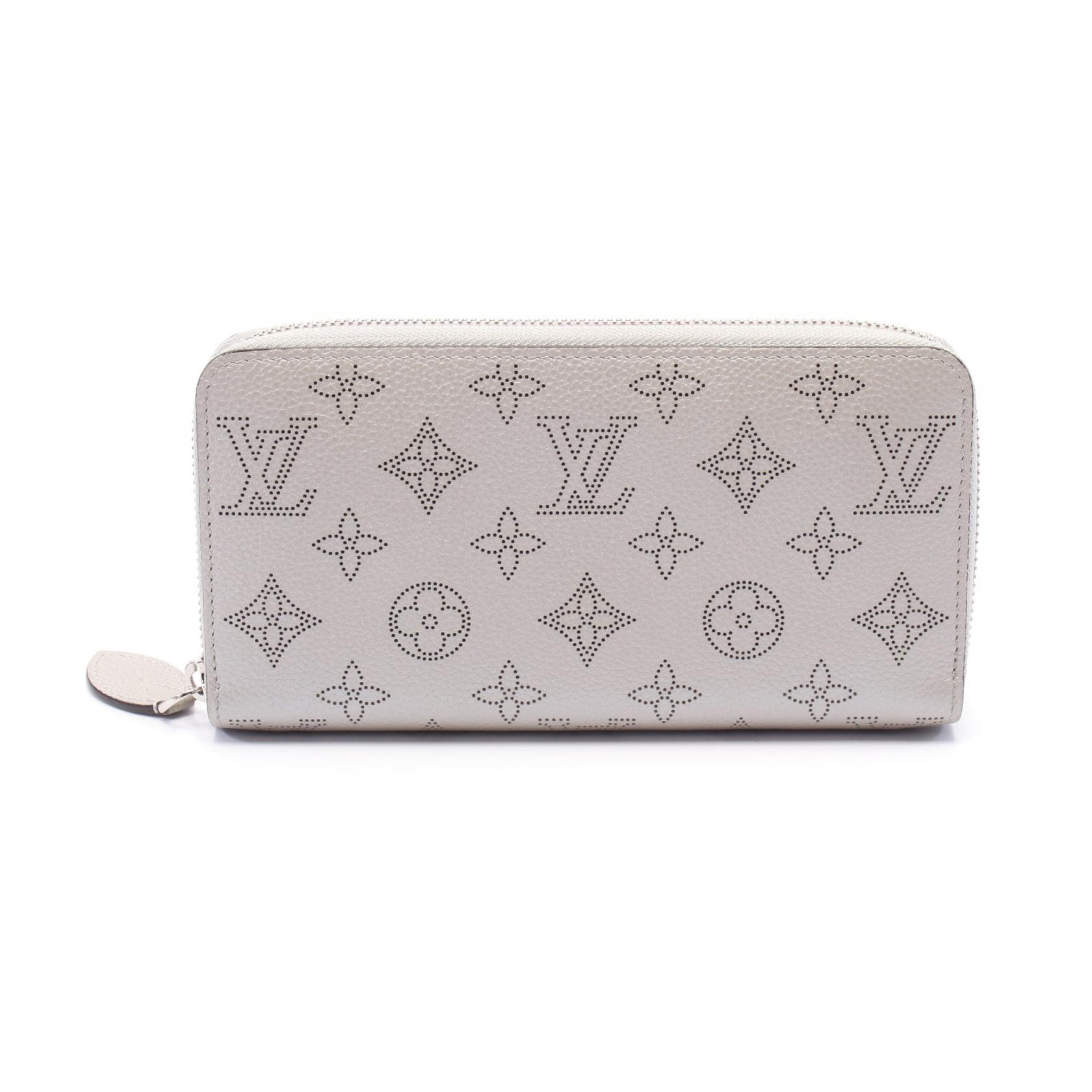 【ポイント5倍｜4/18 0:00～4/20 23:59】ルイ・ヴィトン LOUIS VUITTON ジッピーウォレット ラウンド財布 財布 レザー マヒナ レディース グレー系 M81642 【中古】