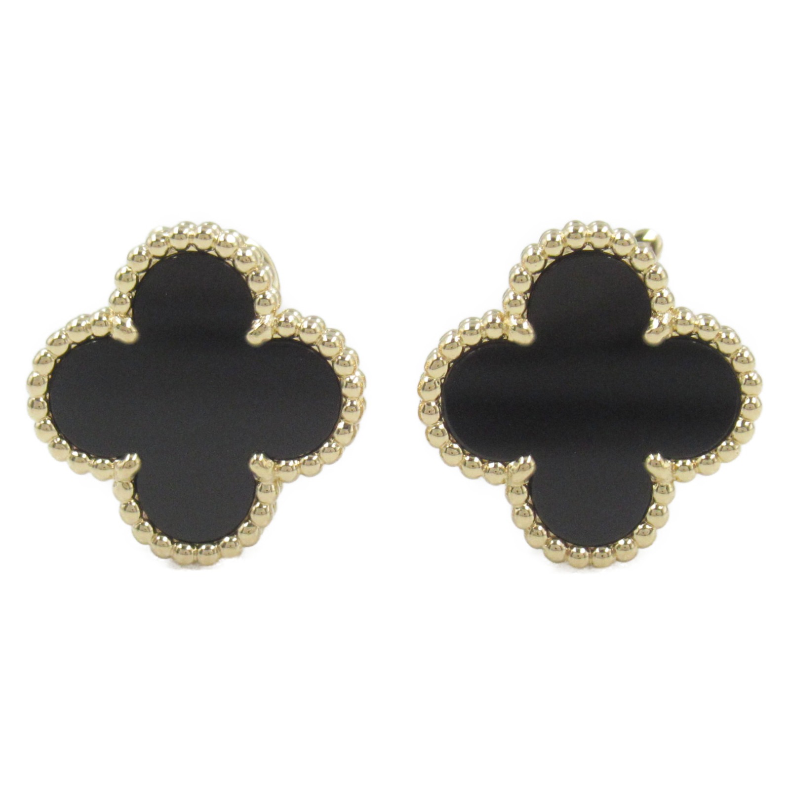 ヴァンクリーフアンドアーペル　アルハンブラ　ピアス　タイガーズアイ Van Cleef and Arpel] Vintage Alhambra Gold Tiger Eye ピアス