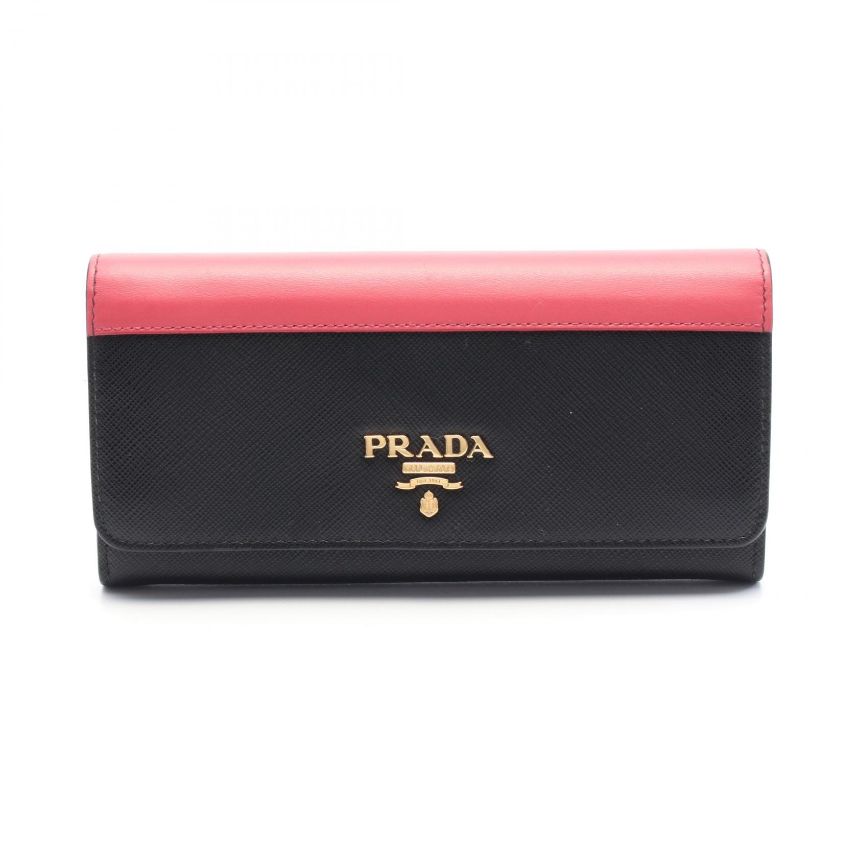楽天市場】プラダ PRADA 二つ折り長財布 レザー パープル ユニ
