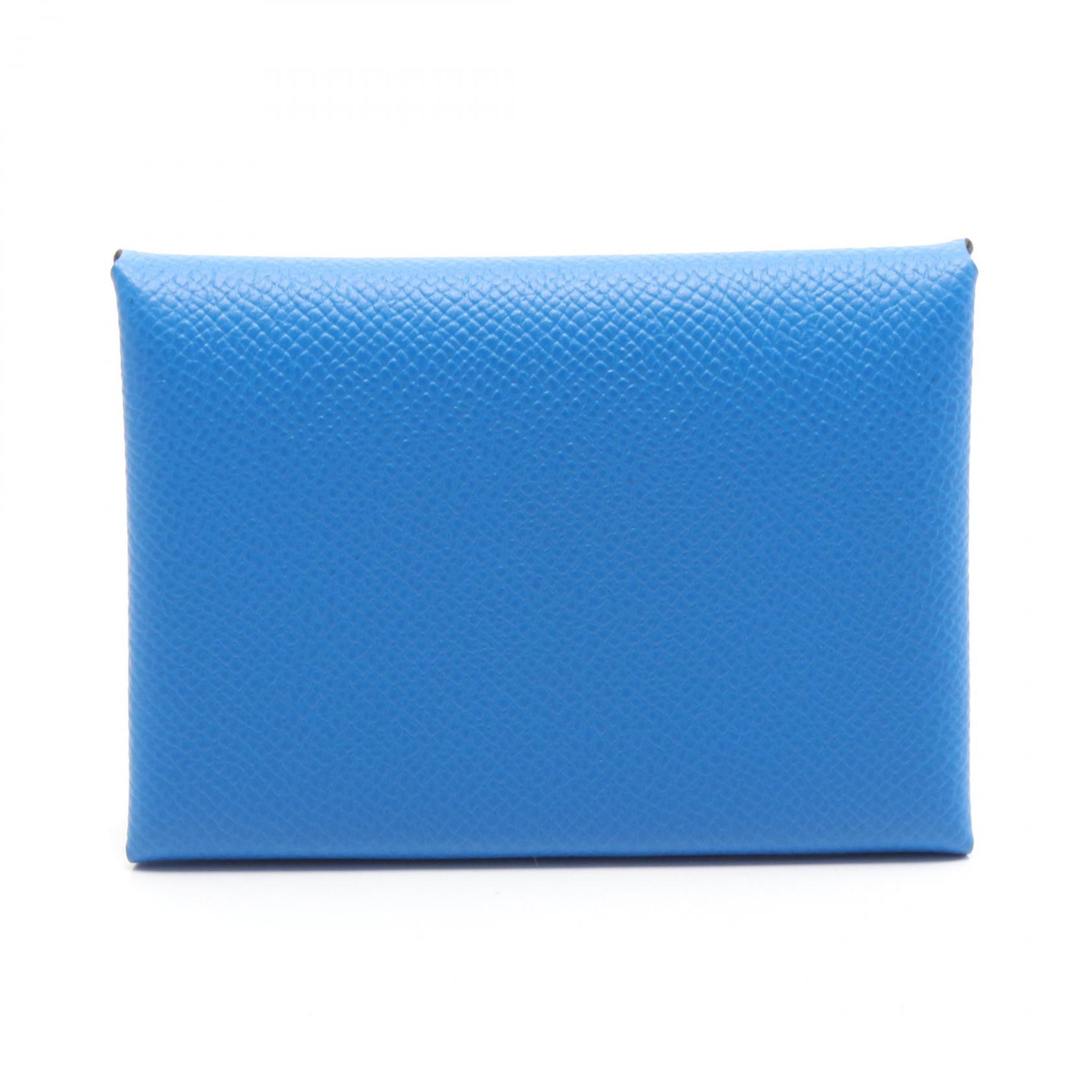 ≪5％OFFクーポン対象＆まとめ買い10%OFF≫エルメス HERMES カルヴィデュオ コインケース 財布 レザー ヴォーエプソン ヴォーエプソン レディース ブルー系 【中古】