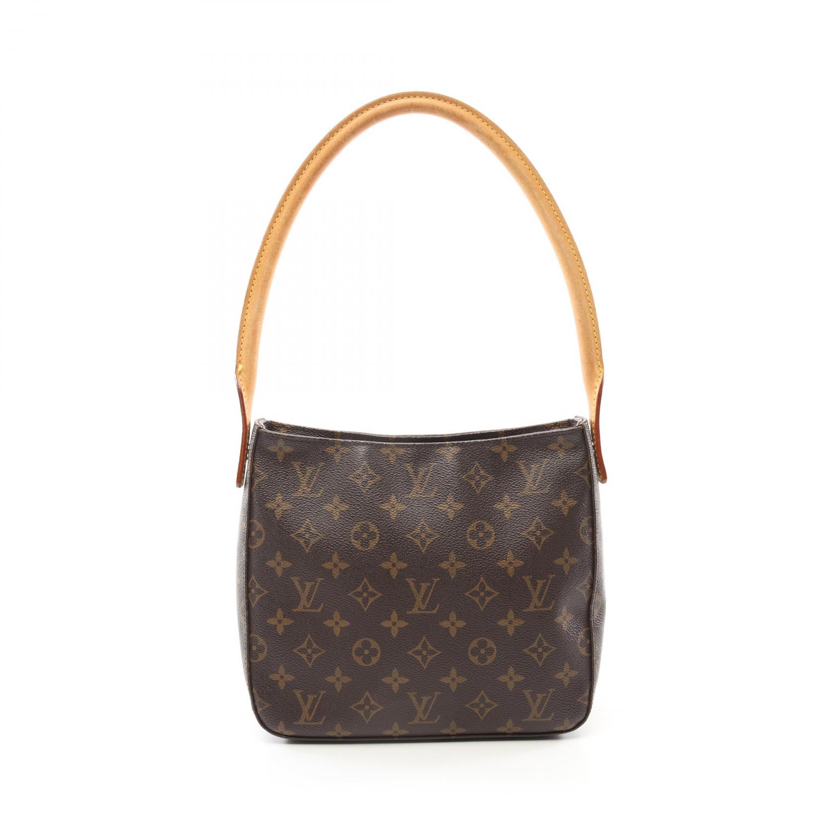 ≪5％OFFクーポン対象＆まとめ買い10%OFF≫ルイ・ヴィトン LOUIS VUITTON ルーピングMM ショルダーバッグ バッグ PVCコーティングキャンバス レザー モノグラム レディース ブラウン系 M51146 【中古】