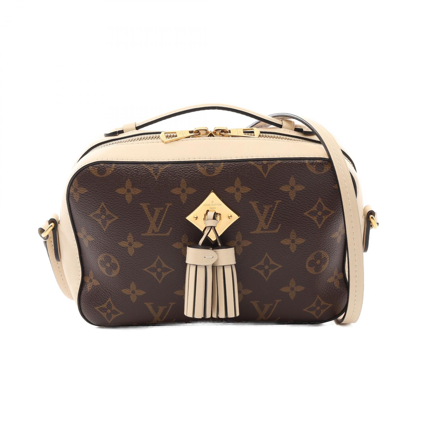 【ポイント5倍｜4/18 0:00～4/20 23:59】ルイ・ヴィトン LOUIS VUITTON サントンジュ ショルダーバッグ バッグ PVCコーティングキャンバス レザー モノグラム レディース ブラウン系 / アイボリー系 M43559 【中古】