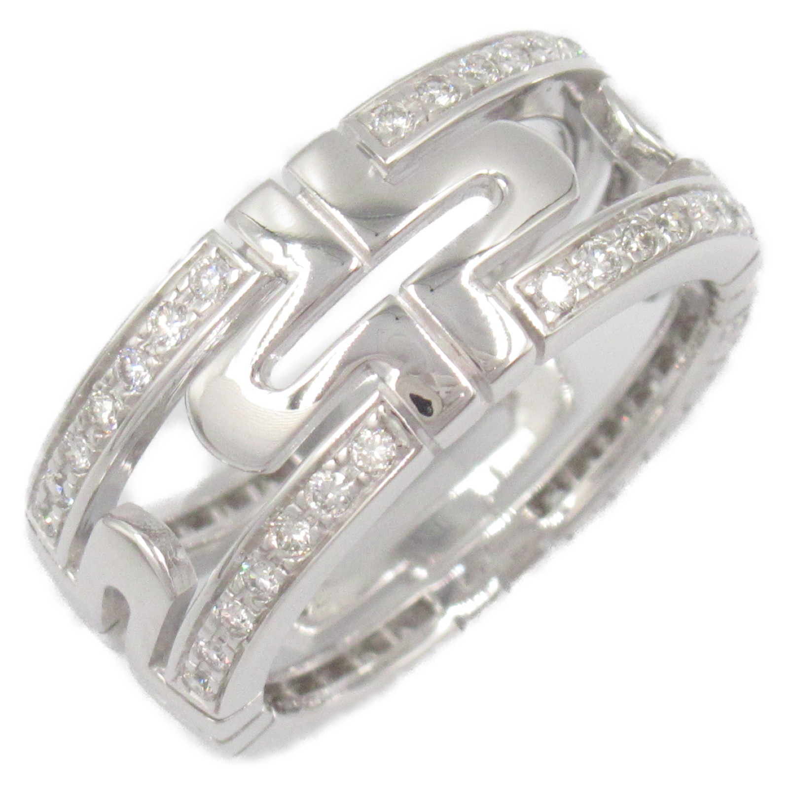☆美品☆ BVLGARI パレンテシ スモール リング K18WG ブルガリ 楽天市場】ブルガリ パレンテシ オープンワーク スモール #50