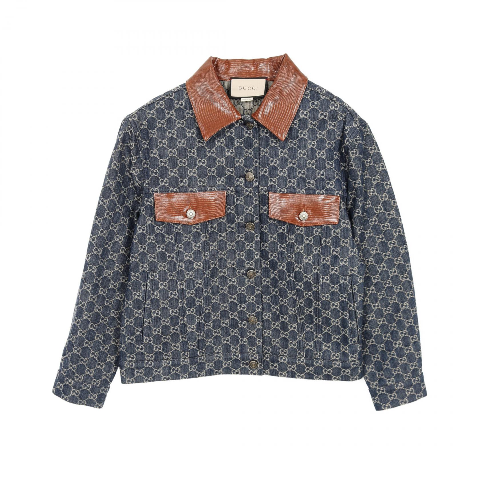 【匿名配送】GUCCI　グッチ　デニムジャケット　フレア袖　ダークグレー　38 匿名配送】GUCCI グッチ デニムジャケット フレア袖