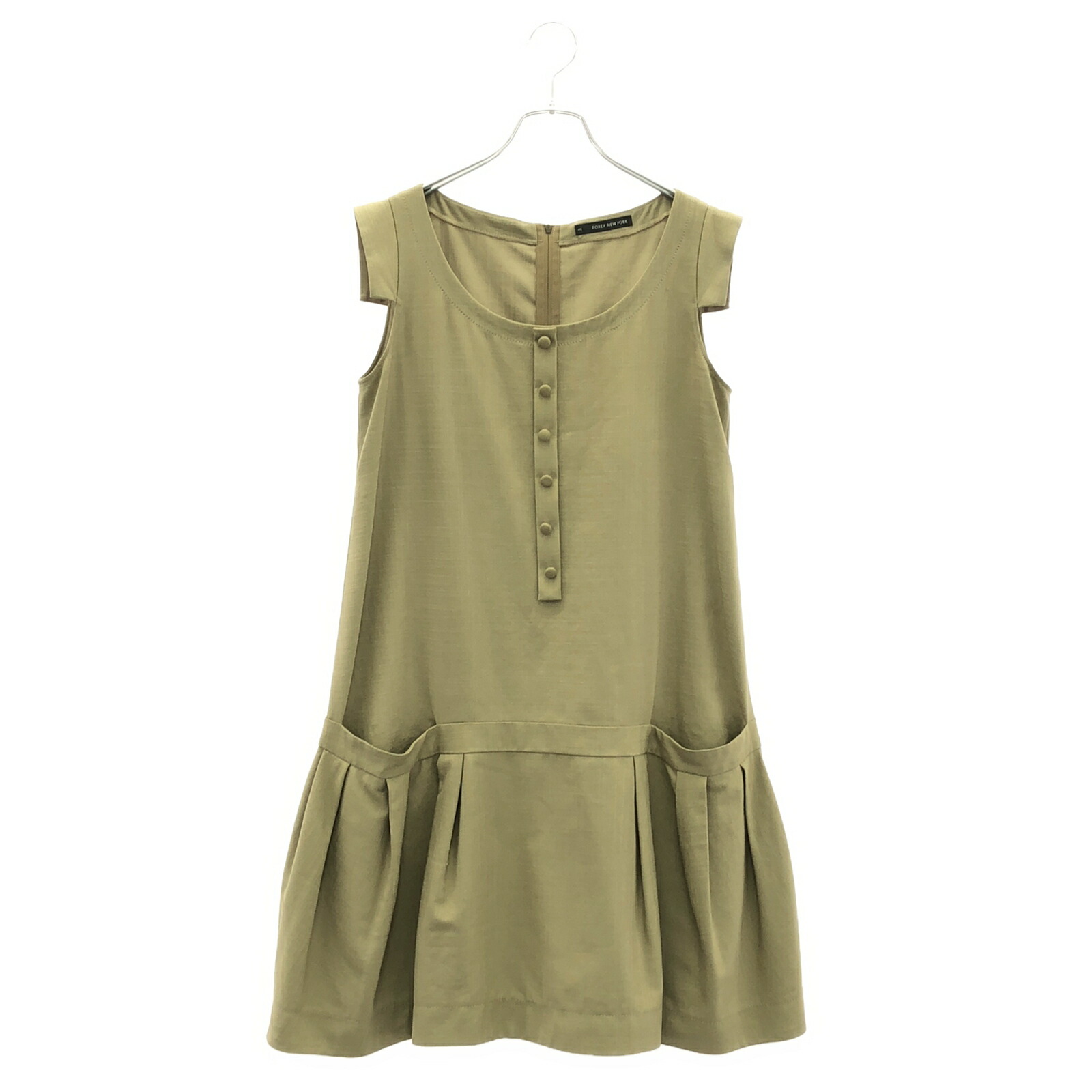 美品✨フォクシー マットストレッチグログランドレス タックフリル ベージュ38 美品✨フォクシー マットストレッチグログランドレス タックフリル