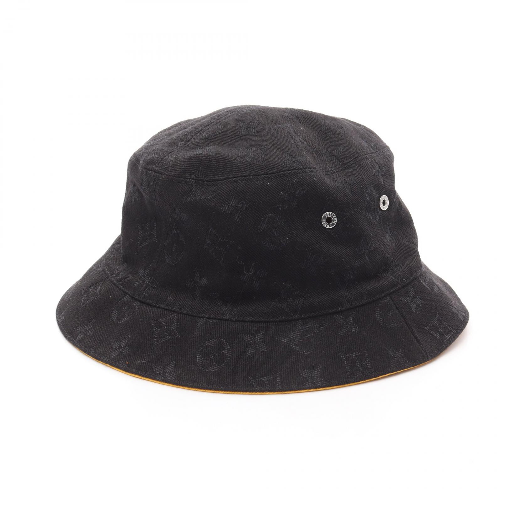 ルイヴィトン 帽子 ブラック シャポーLVシティー Mサイズ バケットハット LOUIS VUITTON 【新品同様】ルイヴィトン モノグラム シャポー