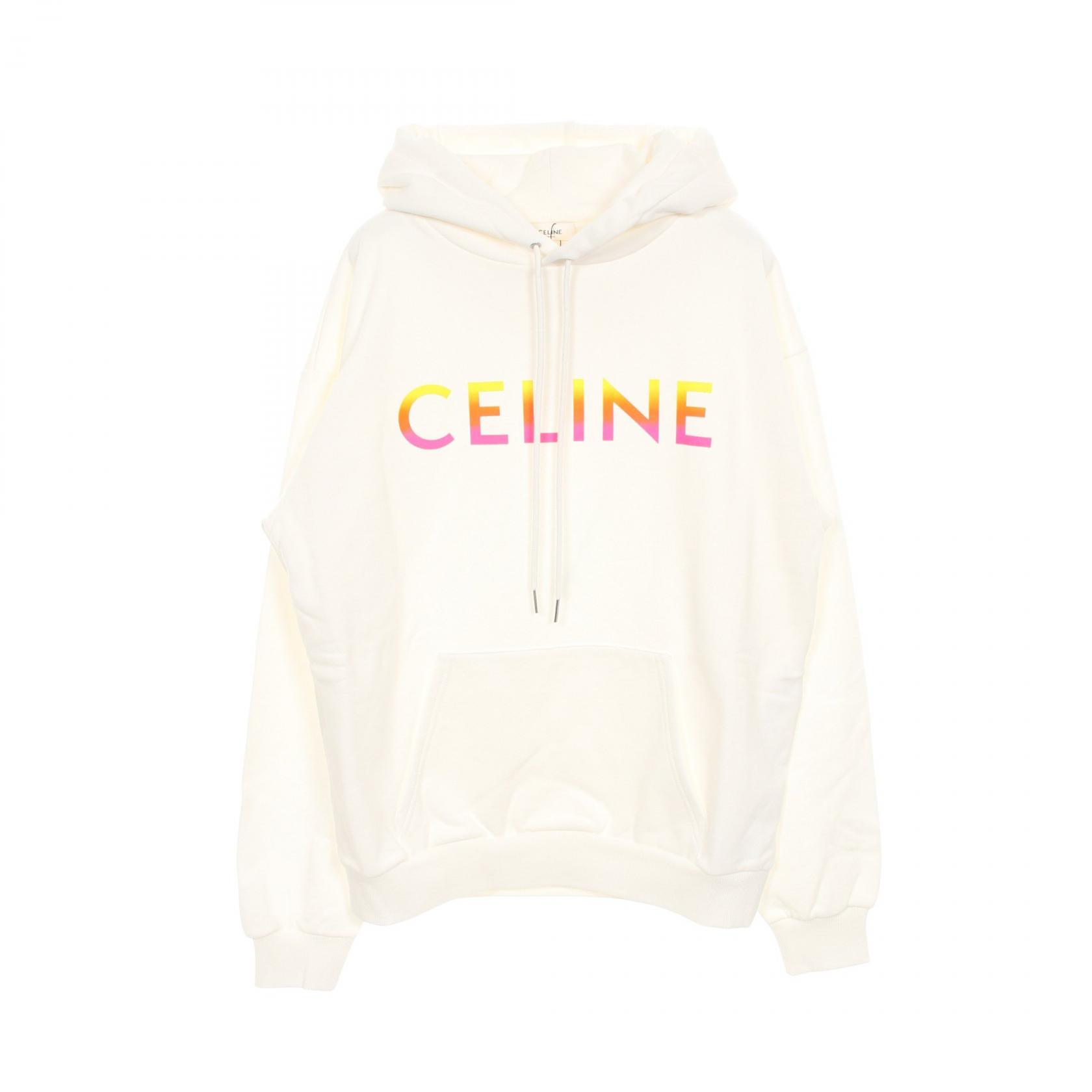 【美品】セリーヌ　カシミア　ダブルジップ　フーディ　パーカー　白　アイボリー 美品】セリーヌ カシミア ダブルジップ フーディ パーカー 白