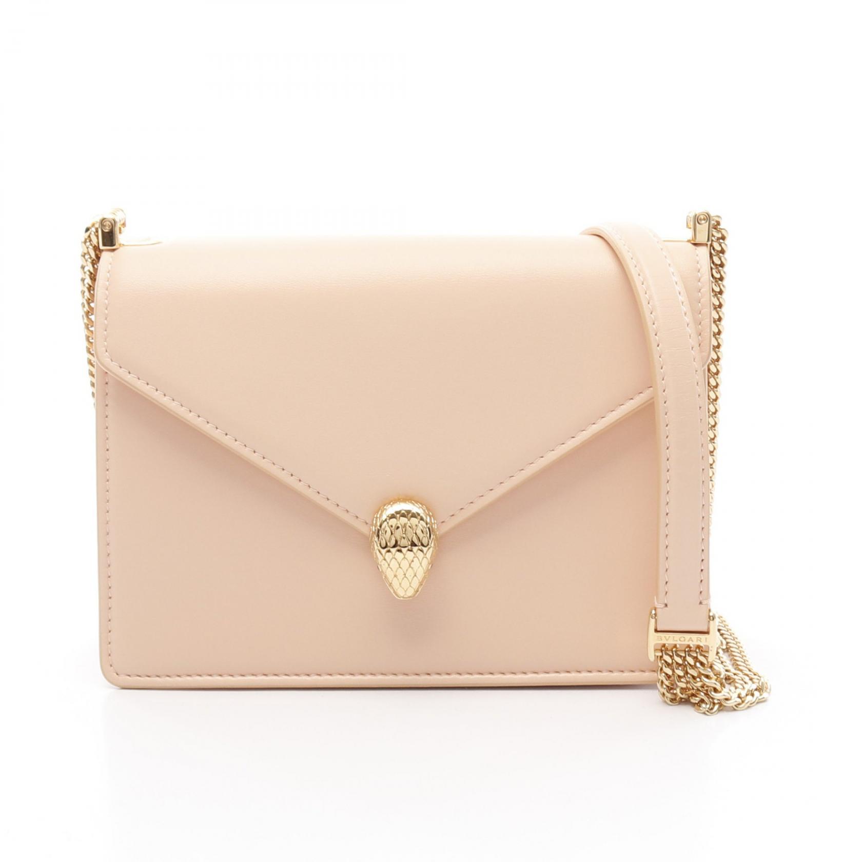 ≪5％OFFクーポン対象＆まとめ買い10%OFF≫ブルガリ BVLGARI セルペンティ フォーエバー ショルダーバッグ バッグ レザー レディース ピンク系 【中古】 75,350円