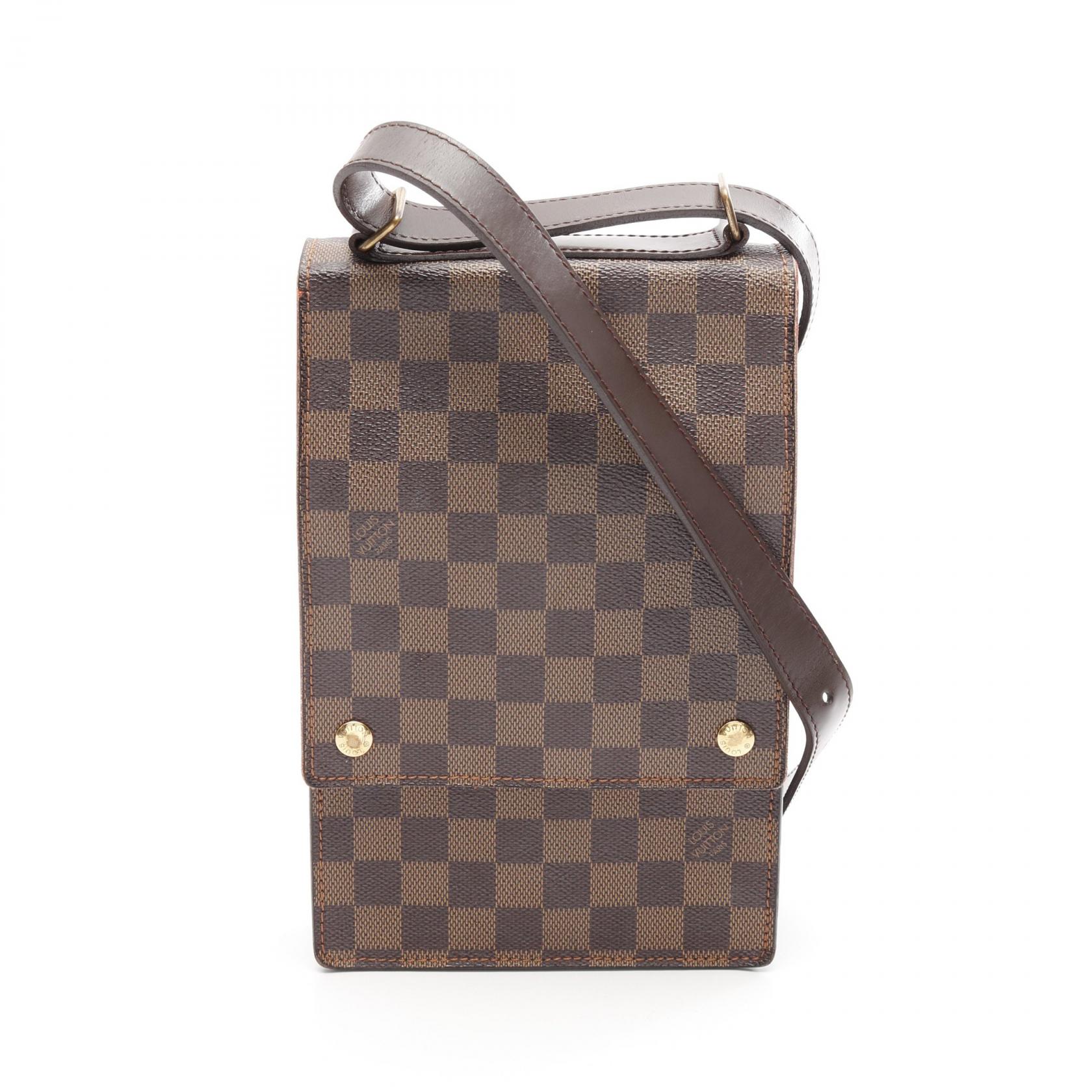 ルイ・ヴィトン LOUIS VUITTON ポートベロー ダミエエベヌ ショルダーバッグ バッグ PVCコーティングキャンバス レザー レディース ブラウン系 N45271 【中古】